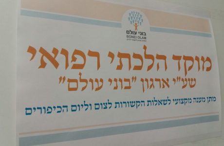 מוקד הלכתי-רפואי שעל ידי "בוני עולם" בערב יוה"כ